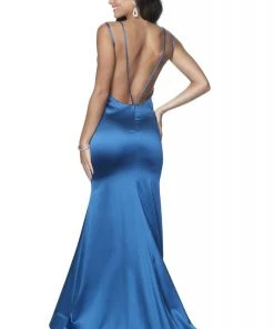 Blush By Alexia Designs - 11892 Plunging Open Back Empire Mermaid Gown Formal Gowns