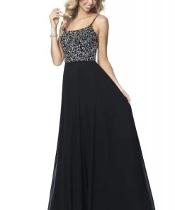 Blush By Alexia Designs - 11920 Jewel Beaded Top Flowy Chiffon Gown