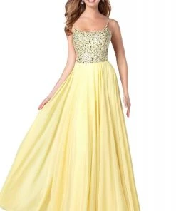 Blush By Alexia Designs - 11920 Jewel Beaded Top Flowy Chiffon Gown