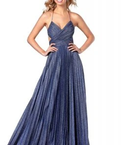 Formal Gowns Blush By Alexia Designs - 11929 Ruched V-Neck A-Line Dress