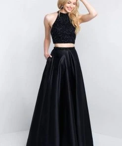 Formal Gowns Blush By Alexia Designs - 5651 Embellished High Halter A-line Dress