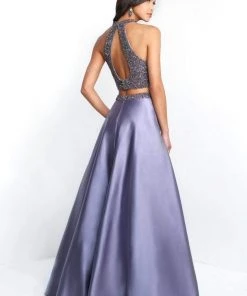 Formal Gowns Blush By Alexia Designs - 5651 Embellished High Halter A-line Dress