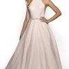 Blush By Alexia Designs - 5709 High Halter Ballgown With Open Back