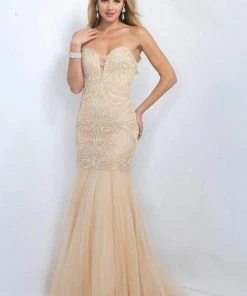 Blush By Alexia Designs - 7003 Strapless Sequined Mermaid Gown