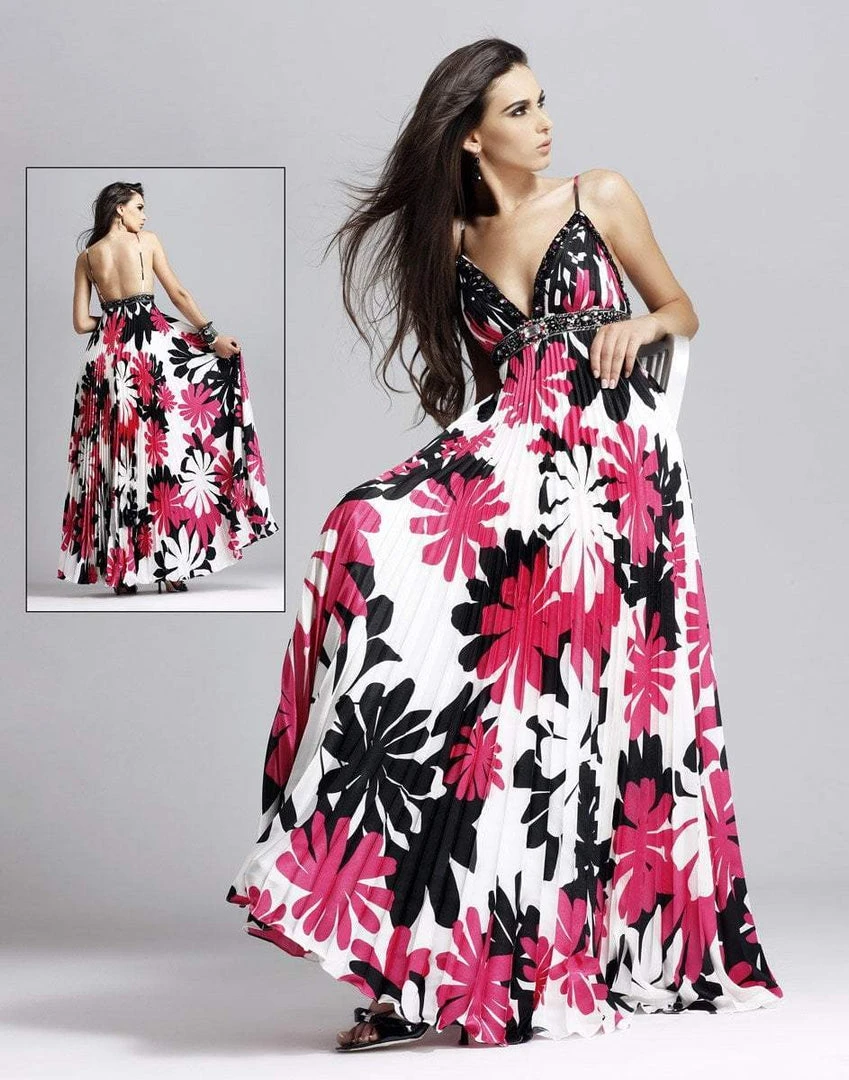Formal Gowns Blush By Alexia Designs - 9034 Floral Print Accordion Gown 3 Formal Gowns Blush By Alexia Designs - 9034 Floral Print Accordion Gown