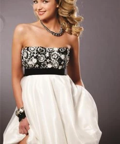 Blush By Alexia Designs - 9112 Strapless Floral Cocktail Dress Cocktail Dresses