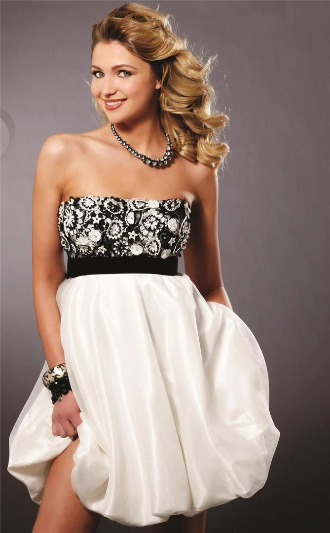 Blush By Alexia Designs - 9112 Strapless Floral Cocktail Dress Cocktail Dresses 3 Blush By Alexia Designs - 9112 Strapless Floral Cocktail Dress Cocktail Dresses