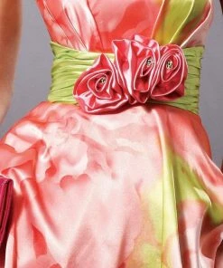 Blush By Alexia Designs - 9128 Floral Semi-Sweetheart Cocktail Dress