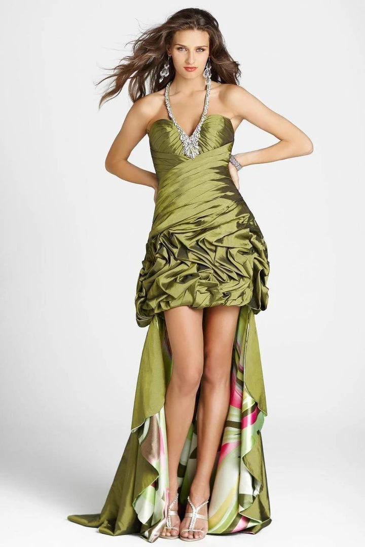 Blush By Alexia Designs - 9213 Pleated Bejeweled Halter High-Low Gown 3 Blush By Alexia Designs - 9213 Pleated Bejeweled Halter High-Low Gown