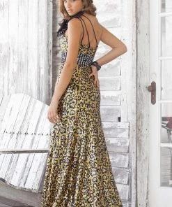 Blush By Alexia Designs - 9340 One Shoulder Printed Long Dress 5 Blush By Alexia Designs - 9340 One Shoulder Printed Long Dress