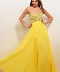 Blush By Alexia Designs - 9587 Strapless Sequined Long Dress Formal Gowns