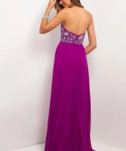 Blush By Alexia Designs - 9587 Strapless Sequined Long Dress Formal Gowns