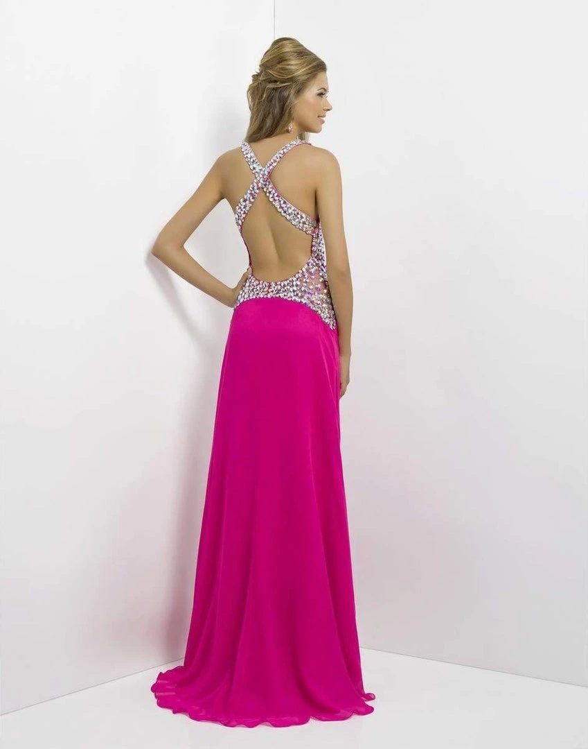 Blush By Alexia Designs - 9708 Sleeveless V-Neck Pleated Long Dress 4 Blush By Alexia Designs - 9708 Sleeveless V-Neck Pleated Long Dress