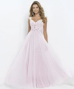 Blush By Alexia Designs - 9986 V Neck Cap Sleeve Long Dress Formal Gowns