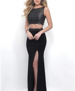 Blush By Alexia Designs - Beaded Bateau Two-Piece Sheath Gown 11322 Formal Gowns