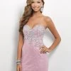 Cocktail Dresses Blush By Alexia Designs - Bedazzled Sweetheart Sheath Dress C124