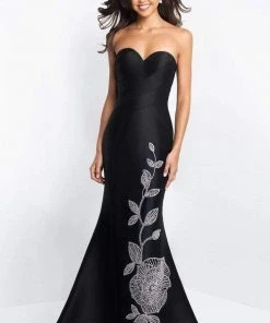 Formal Gowns Blush By Alexia Designs - C1016 Beaded Flower Accented Mermaid Dress