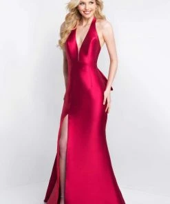 Formal Gowns Blush By Alexia Designs - C1061 Halter Neck Mikado Sheath Dress