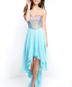 Blush By Alexia Designs - C1076 Beaded Chiffon High Low A-line Dress Formal Gowns