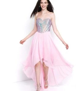 Blush By Alexia Designs - C1076 Beaded Chiffon High Low A-line Dress Formal Gowns