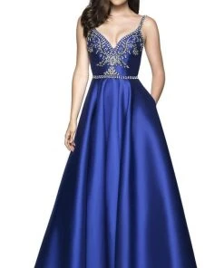 Blush By Alexia Designs - C2020 Jeweled Backless Mikado Gown Formal Gowns