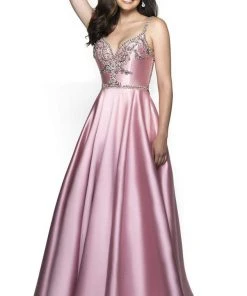 Blush By Alexia Designs - C2020 Jeweled Backless Mikado Gown Formal Gowns
