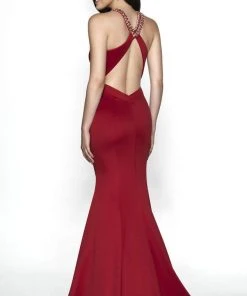 Blush By Alexia Designs - C2025 Tonal Beaded Halter Mermaid Gown Formal Gowns