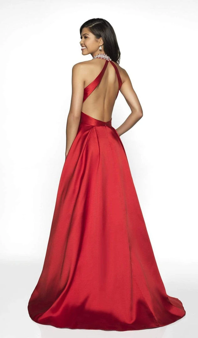 Formal Gowns Blush By Alexia Designs - C2078 Beaded Choker High Slit Gown 4 Formal Gowns Blush By Alexia Designs - C2078 Beaded Choker High Slit Gown