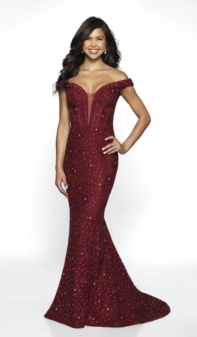 Blush By Alexia Designs - C2084 Plunging Jeweled Corset Lace Gown 4 Blush By Alexia Designs - C2084 Plunging Jeweled Corset Lace Gown