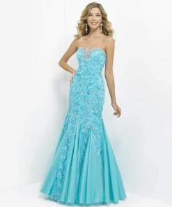 Formal Gowns Blush By Alexia Designs - Embroided Floral Strapless Mermaid Gown 9582