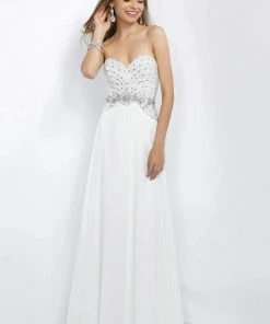 Blush By Alexia Designs - Lovely Crystal Beaded Strapless Gown 11070