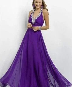 Blush By Alexia Designs - Ruched V-neck A-line Dress X139 7 Blush By Alexia Designs - Ruched V-neck A-line Dress X139