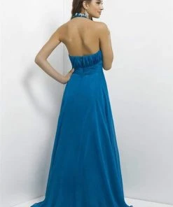 Blush By Alexia Designs - Ruched V-neck A-line Dress X139 6 Blush By Alexia Designs - Ruched V-neck A-line Dress X139