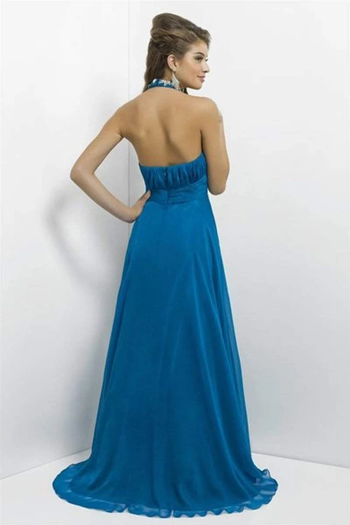 Blush By Alexia Designs - Ruched V-neck A-line Dress X139 4 Blush By Alexia Designs - Ruched V-neck A-line Dress X139