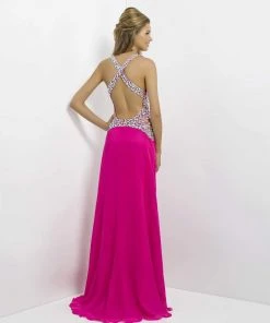 Blush By Alexia Designs - Sleeveless V-Neck Pleated Long Dress 9708