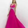 Blush By Alexia Designs - Sleeveless V-Neck Pleated Long Dress 9708