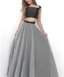 Blush By Alexia Designs - Straight-Across Two-Piece Mikado Gown 11336