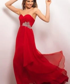 Blush By Alexia Designs - Strapless Pleated Long Dress 9612 Formal Gowns