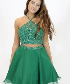 Formal Gowns Blush By Alexia Designs - Two-Piece Ornate Illusion Halter Dress 11376 7 Formal Gowns Blush By Alexia Designs - Two-Piece Ornate Illusion Halter Dress 11376