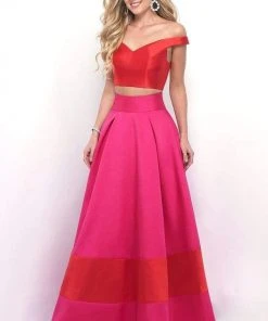 Formal Gowns Blush By Alexia Designs - Vibrant Off-Shoulder Sleek A-Line Gown 5620