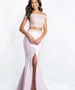 Blush By Alexia Designs Formal Gowns Blush - C1009 Two Piece Beaded Shimmer Mikado Mermaid Dress