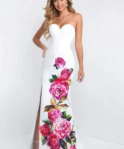 Blush By Alexia Designs Formal Gowns Blush - C1038 Floral Printed Strapless Sweetheart Dress