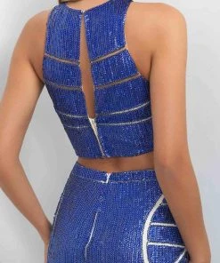 Blush By Alexia Designs Blush - C352 Geometrical Patterned Two-Piece Metallic Dress 10 Blush By Alexia Designs Blush - C352 Geometrical Patterned Two-Piece Metallic Dress