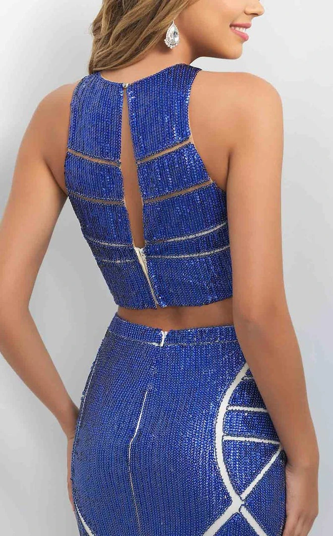 Blush By Alexia Designs Blush - C352 Geometrical Patterned Two-Piece Metallic Dress 6 Blush By Alexia Designs Blush - C352 Geometrical Patterned Two-Piece Metallic Dress