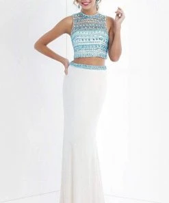 Blush By Alexia Designs Blush - Crystal Encrusted Cropped Top Sheath Dress 11055 8 Blush By Alexia Designs Blush - Crystal Encrusted Cropped Top Sheath Dress 11055