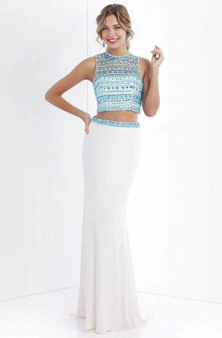 Blush By Alexia Designs Blush - Crystal Encrusted Cropped Top Sheath Dress 11055 4 Blush By Alexia Designs Blush - Crystal Encrusted Cropped Top Sheath Dress 11055