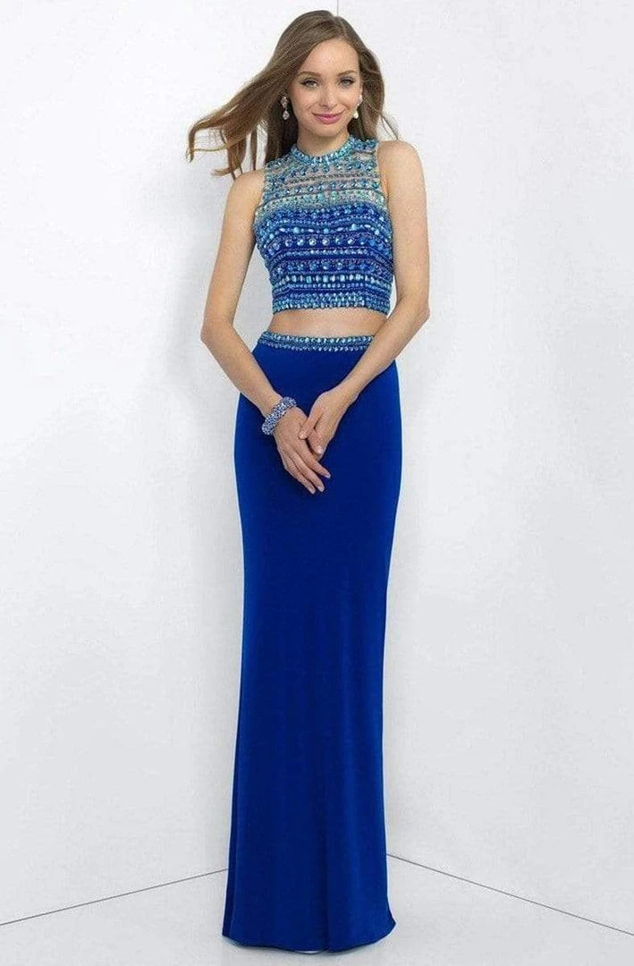 Blush By Alexia Designs Blush - Crystal Encrusted Cropped Top Sheath Dress 11055 6 Blush By Alexia Designs Blush - Crystal Encrusted Cropped Top Sheath Dress 11055