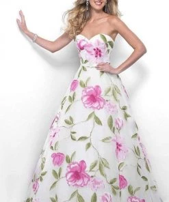 Blush By Alexia Designs Blush - Dainty Sweetheart Floral Print A-Line Gown 5621