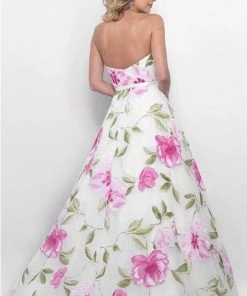 Blush By Alexia Designs Blush - Dainty Sweetheart Floral Print A-Line Gown 5621