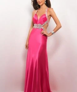 Blush By Alexia Designs Blush - Embellished Halter Strap Neck A-line Gown 9622 8 Blush By Alexia Designs Blush - Embellished Halter Strap Neck A-line Gown 9622